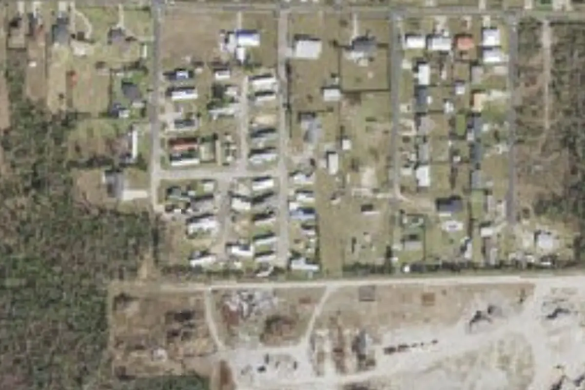Aerial view of Hideaway Mobile Home Park