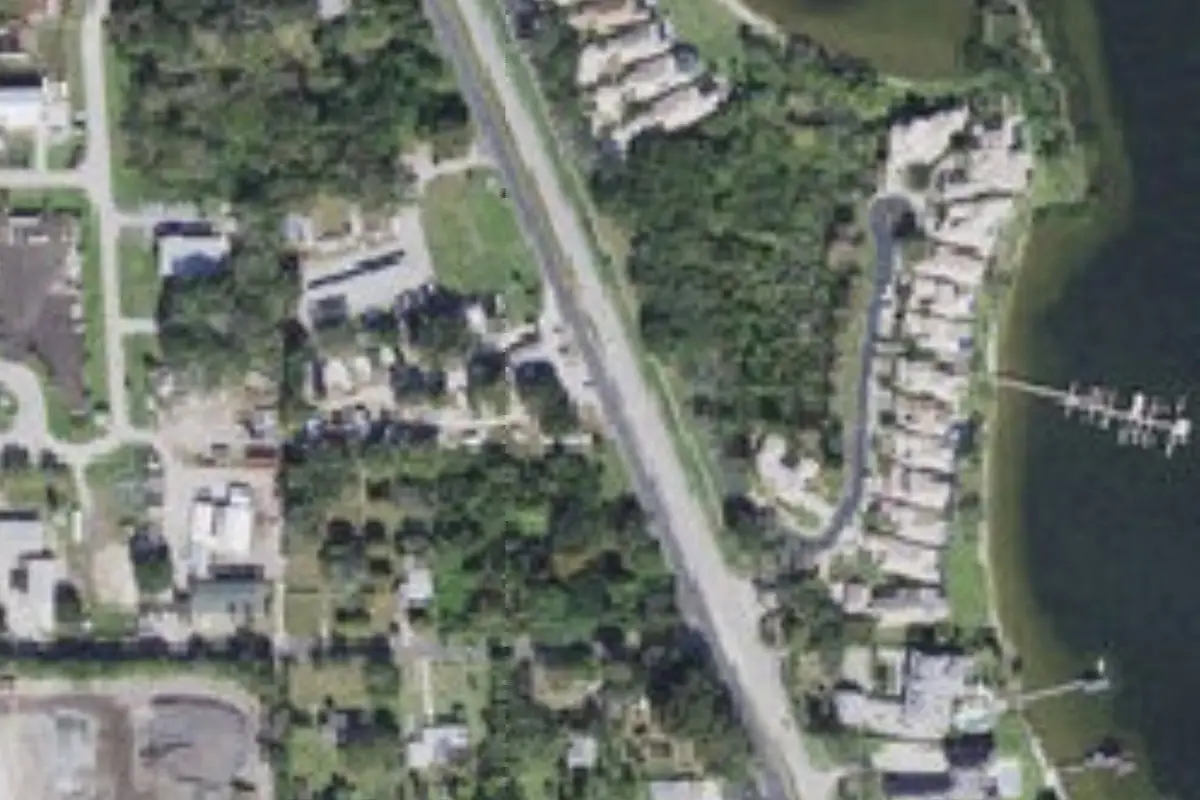 Aerial view of Big Oak Trailer Park