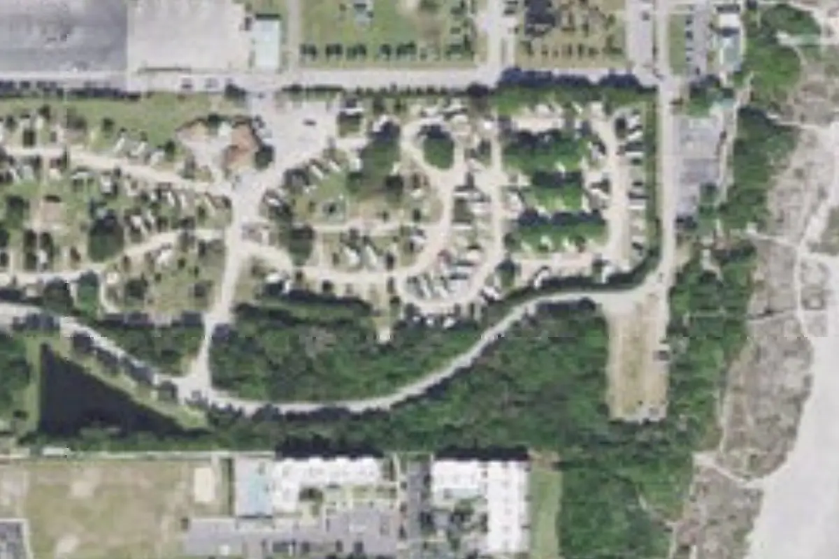 Aerial view of Jetty Park Campground