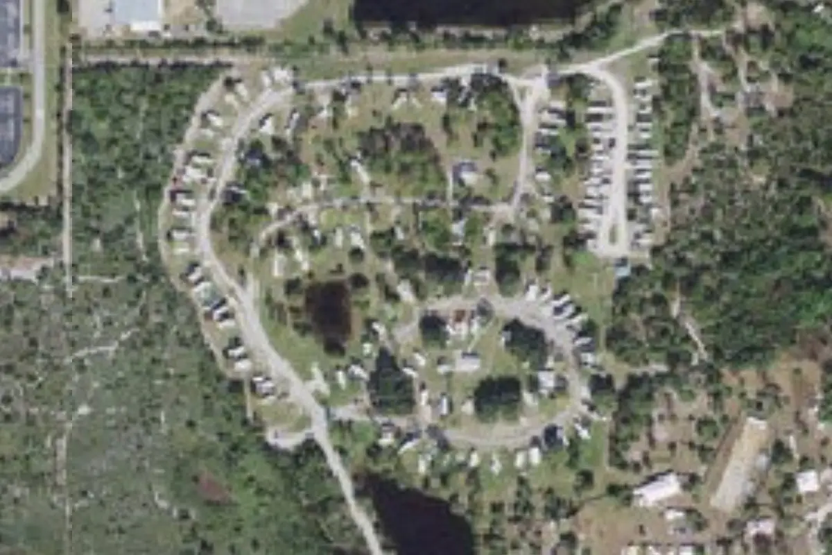 Aerial view of Wickham Park Campground