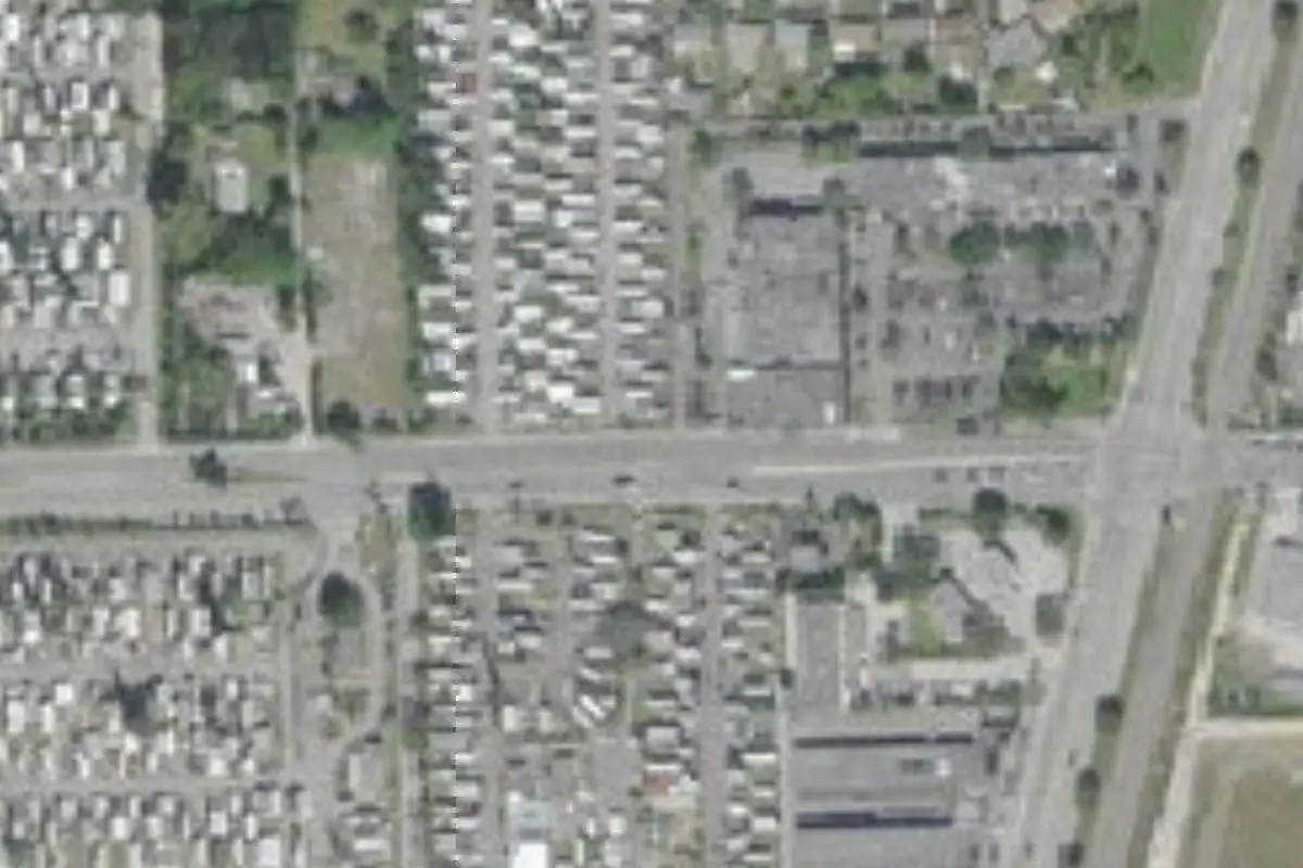 Aerial view of Highland Pines Travel Trailer Park