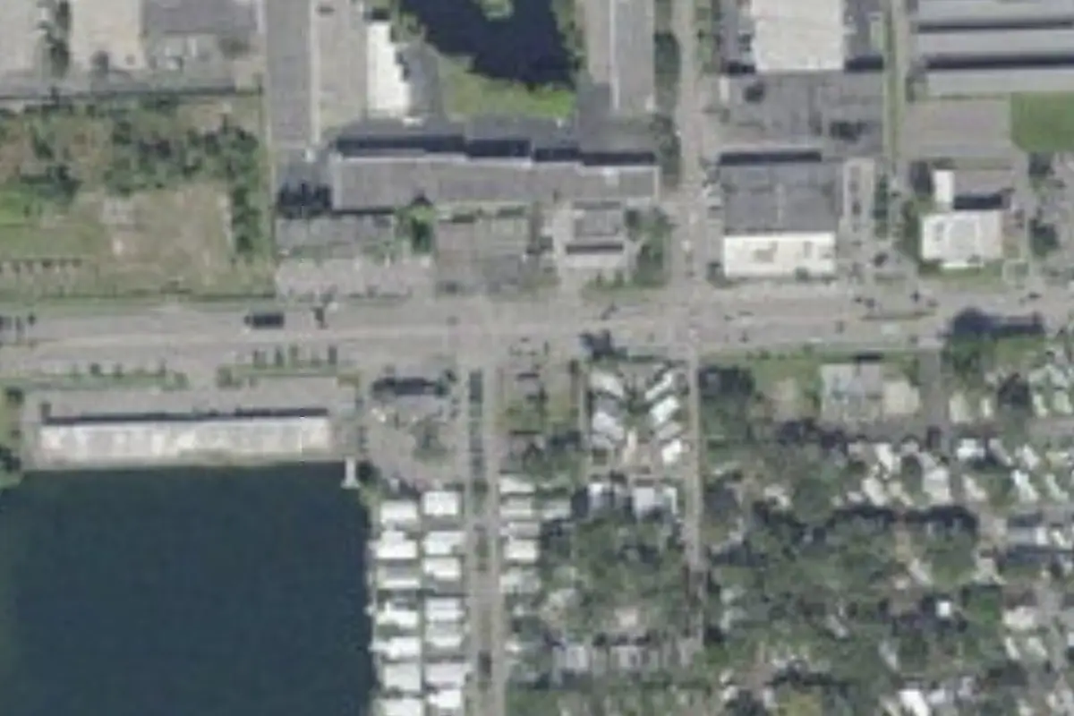Aerial view of Holiday Mobile Estates RV Park