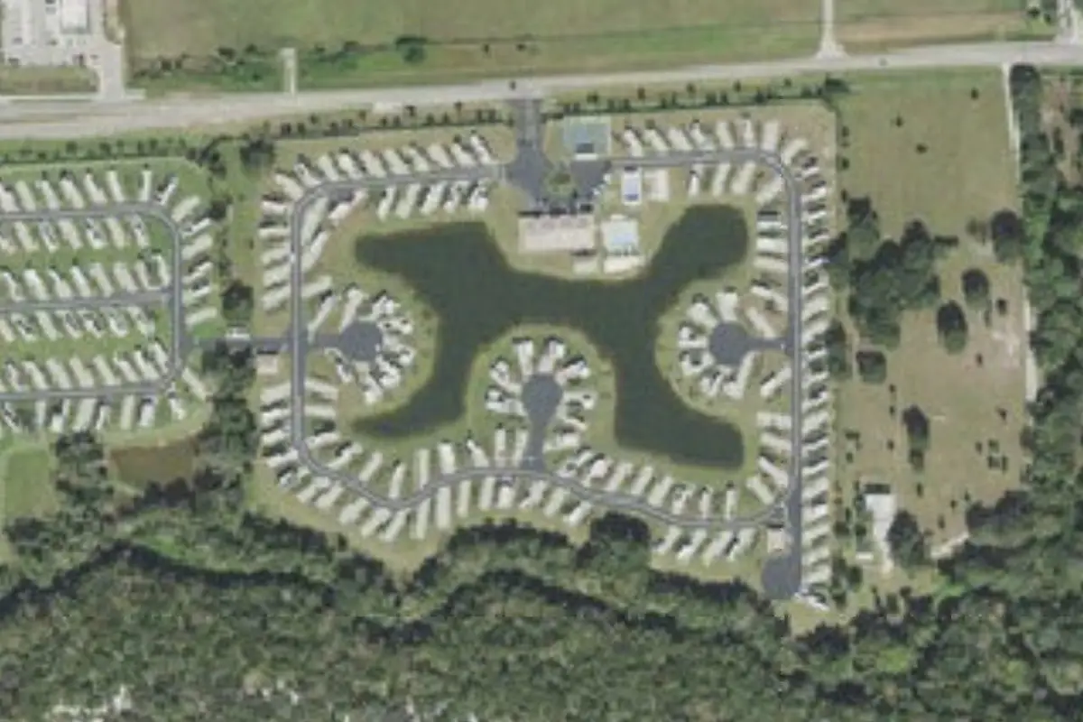 Aerial view of Creekside RV Resort