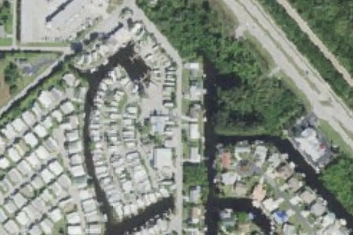 Aerial view of Harbor Belle RV Resort