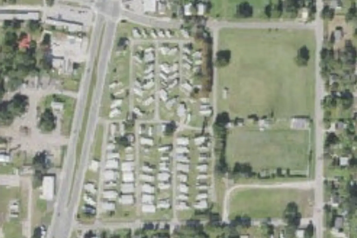 Aerial view of City of Arcadia Municipal Mobile Home Park
