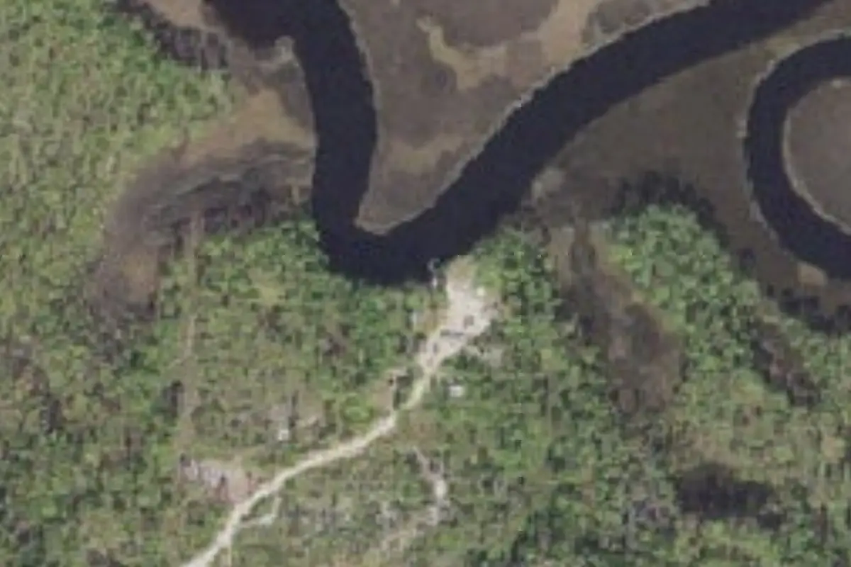 Aerial view of Tate's Hell State Forest Cash Creek Campground