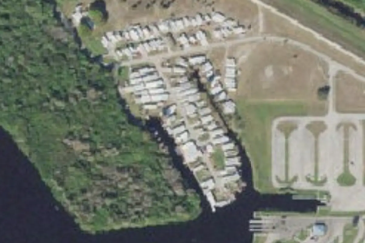 Aerial view of Old River Run RV Park