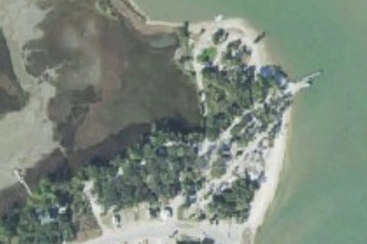 Aerial view of Indian Pass Campground