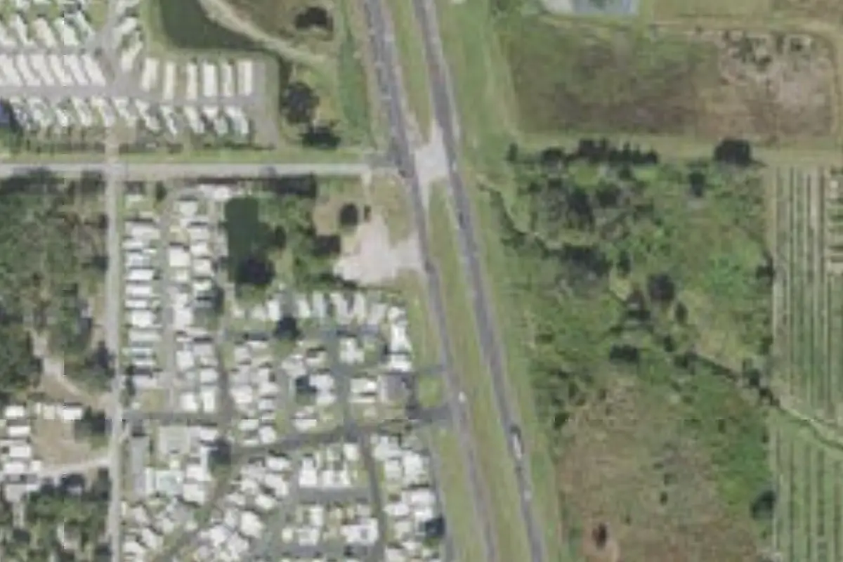 Aerial view of Orange Blossom RV Park and Storage