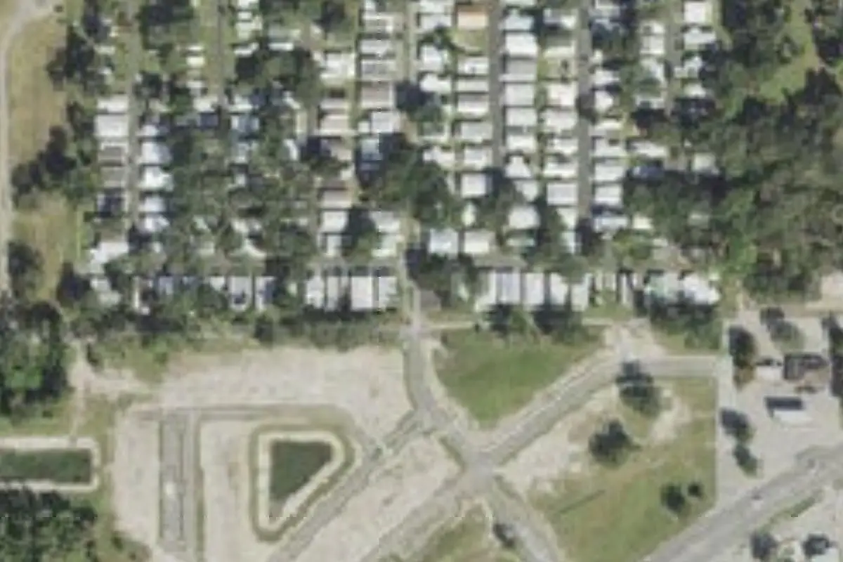 Aerial view of Moss Landing RV Resort 55+