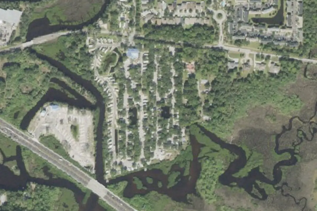 Aerial view of Bay Bayou RV Resort