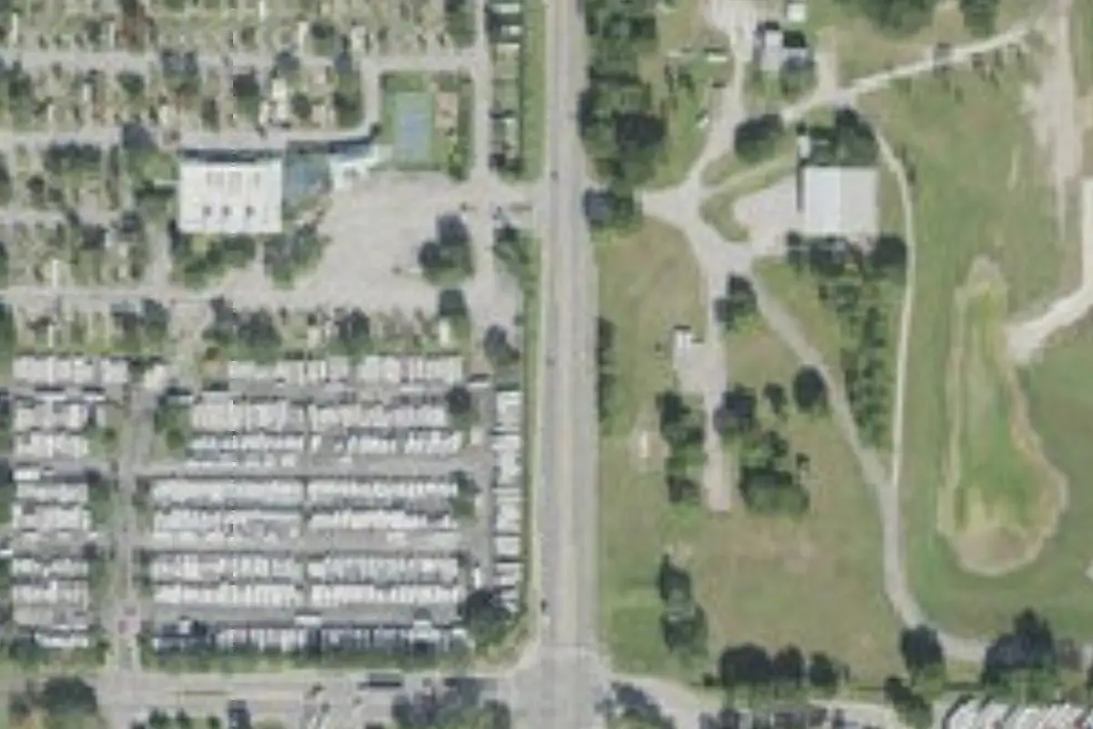 Aerial view of Lazydays RV Resort