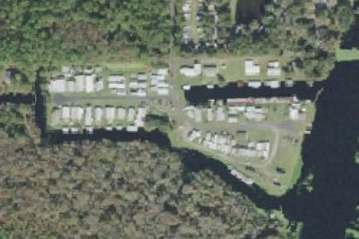 Aerial view of Powell's Campground