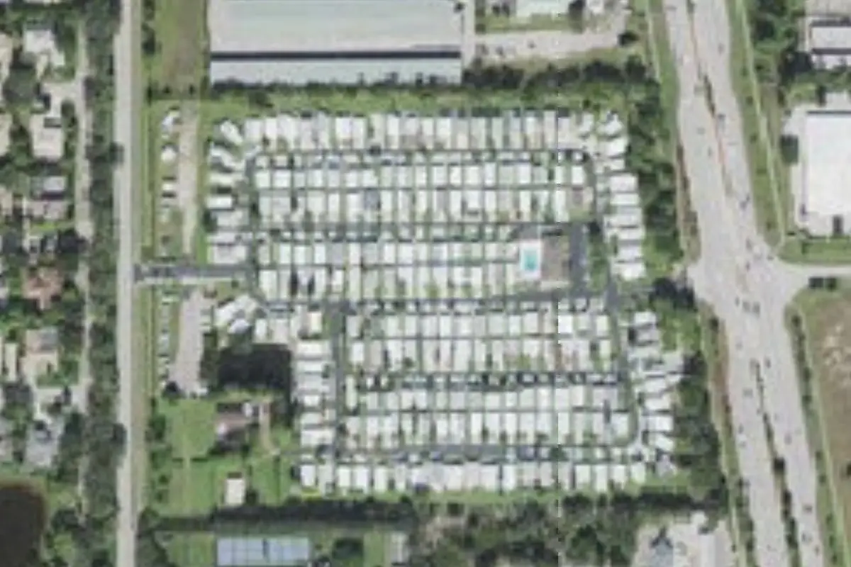 Aerial view of Leisure Time RV Park