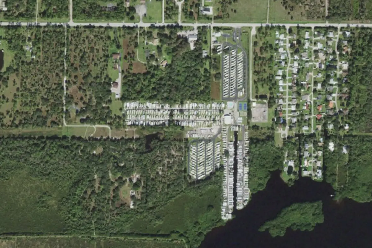 Aerial view of Upriver RV Resort