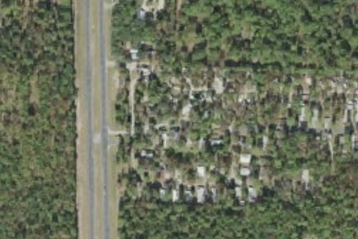 Aerial view of Village Pines Mobile Home Community