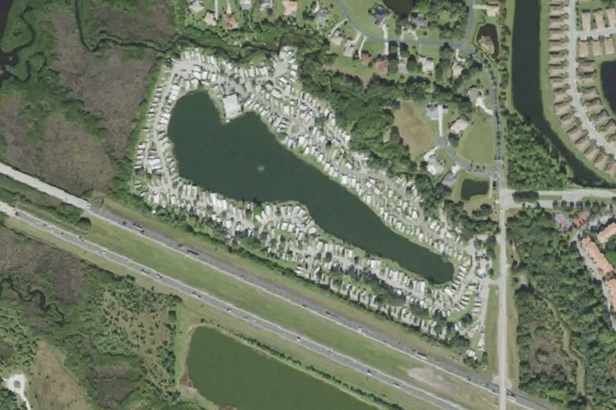 Aerial view of Encore RV Park