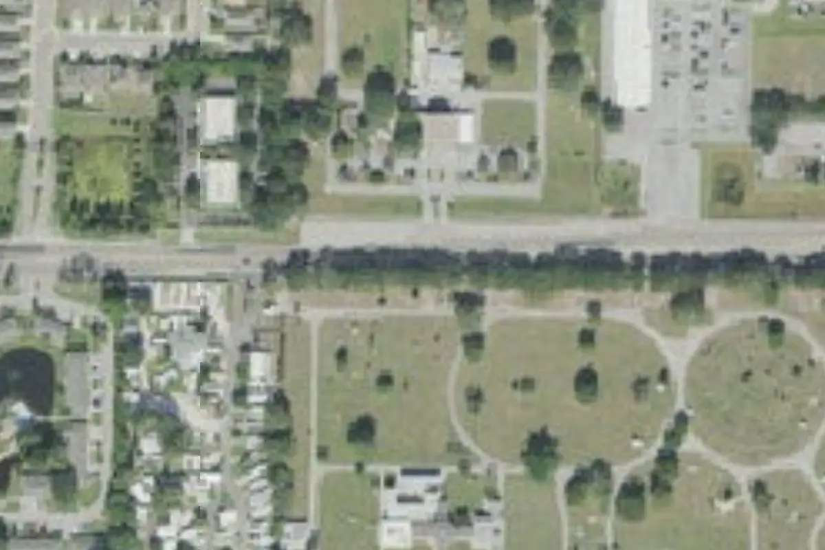Aerial view of Tropical Gardens Travel Trailer Park