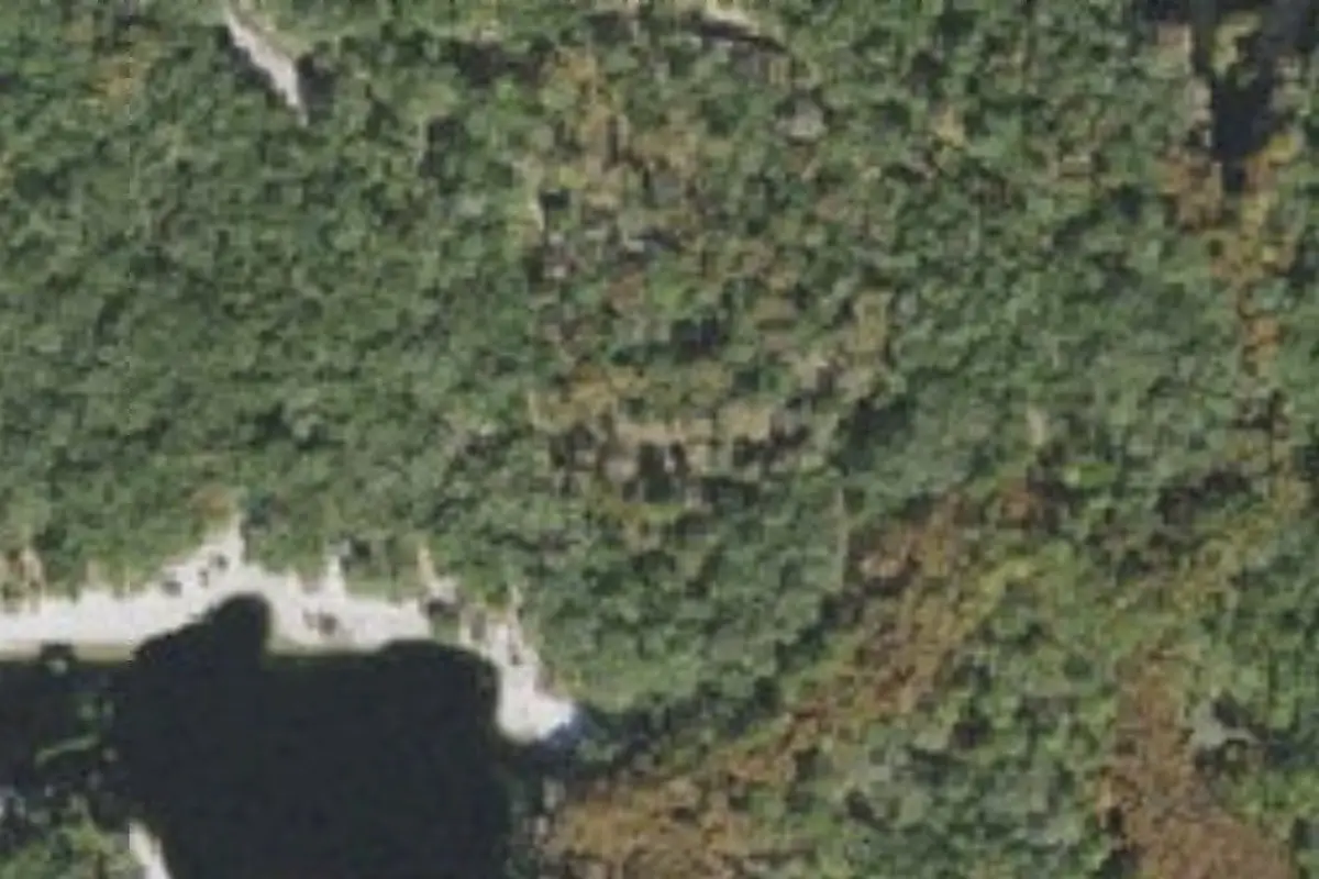 Aerial view of Indian Lake State Forest Campground