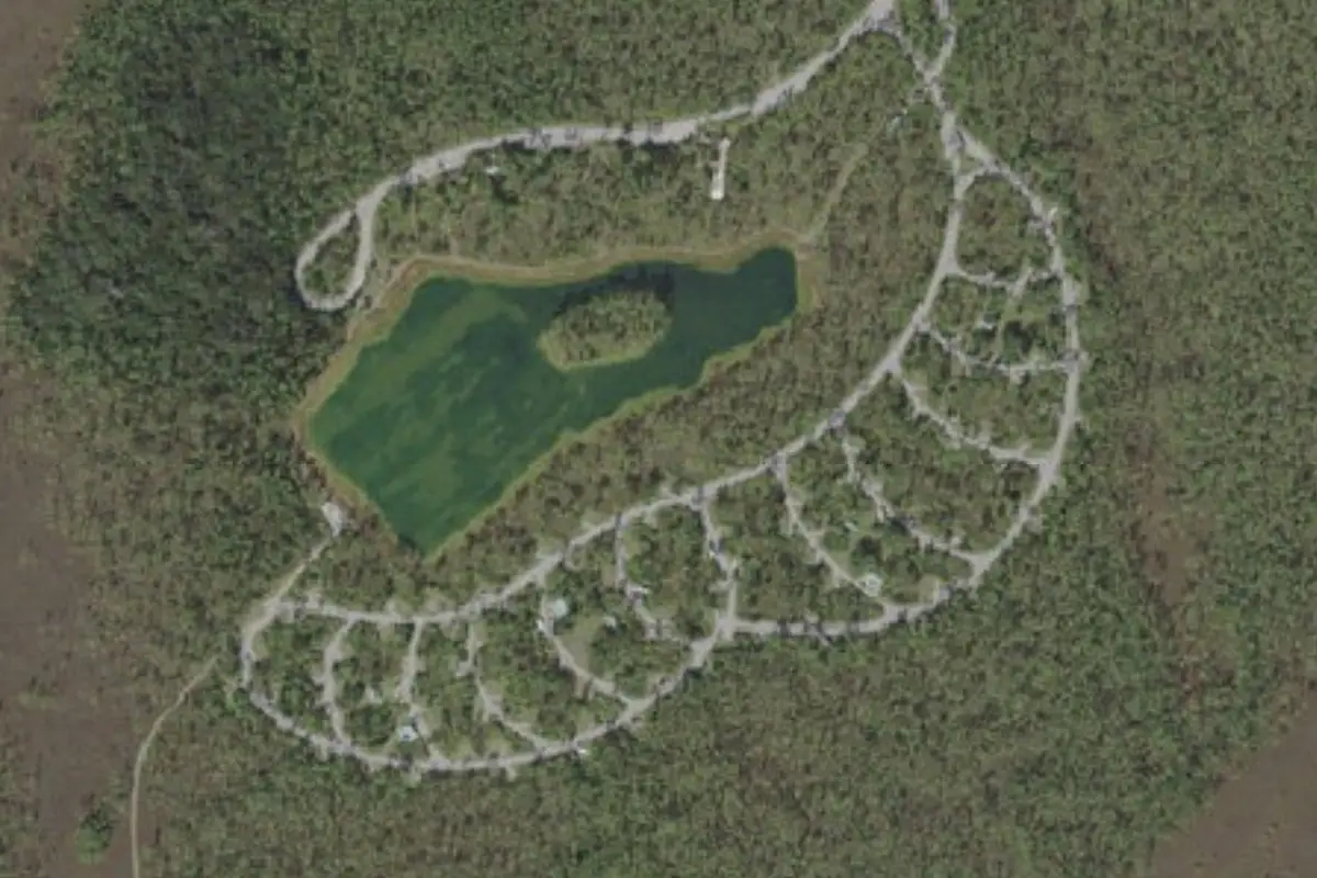 Aerial view of Long Pine Key Campground