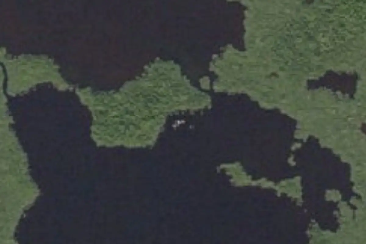 Aerial view of Pearl Bay Chickee