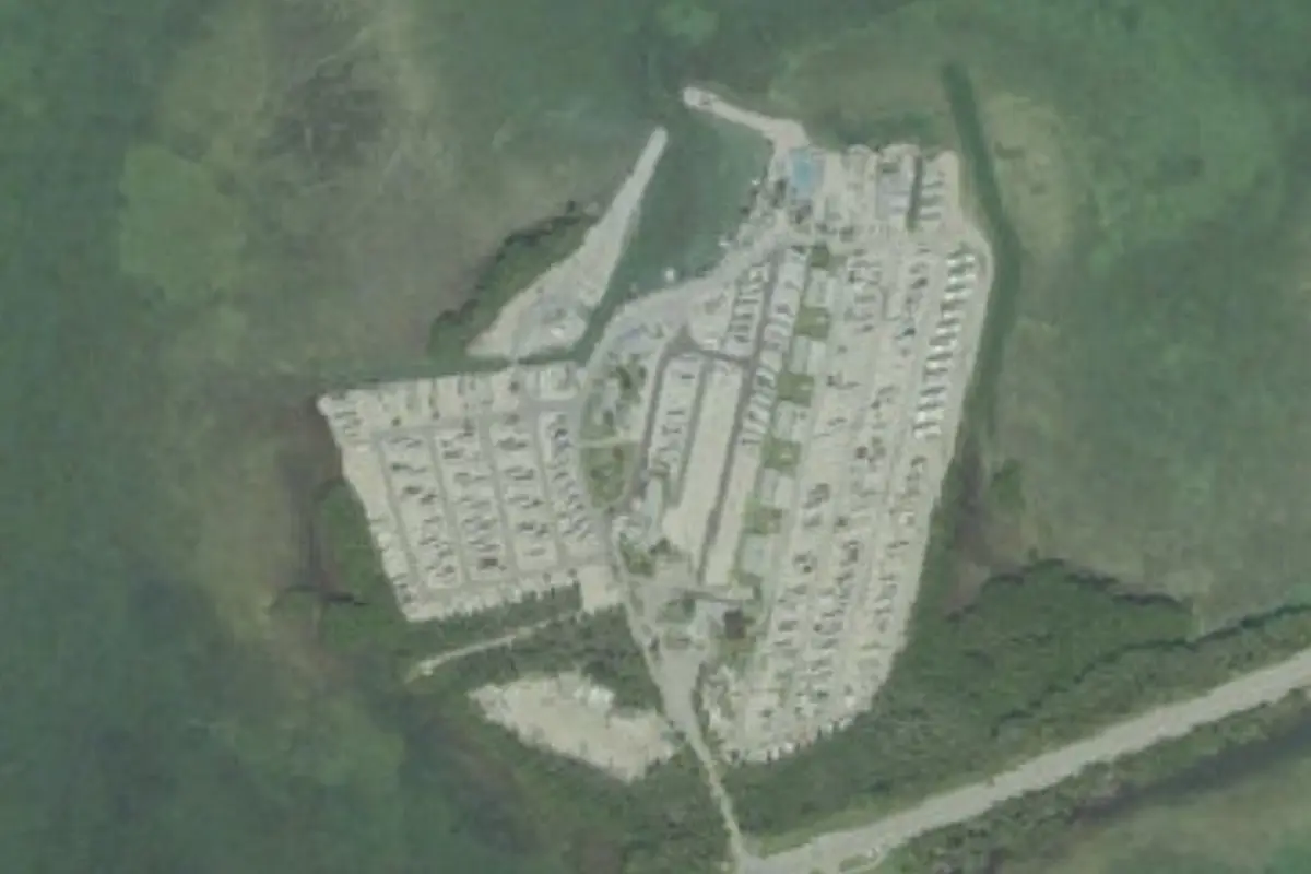 Aerial view of Fiesta Key RV Resort and Marina