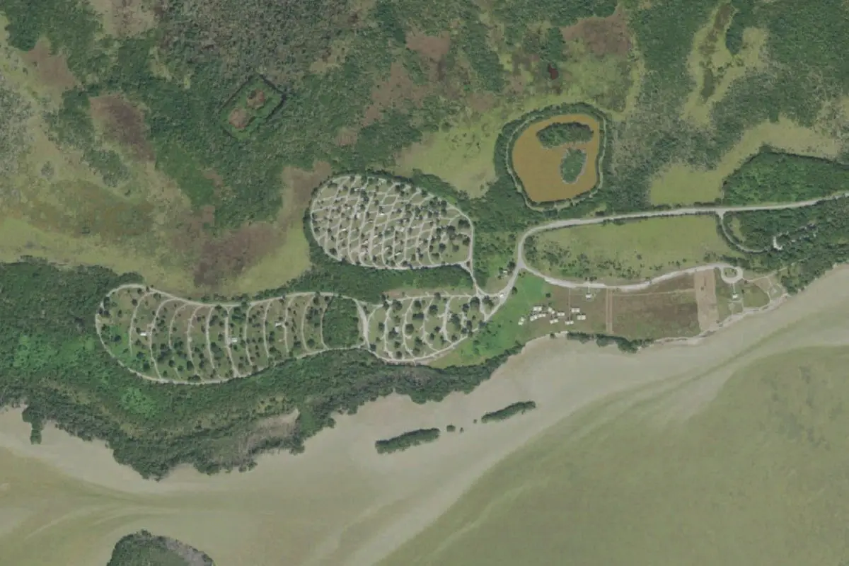 Aerial view of Flamingo Campground