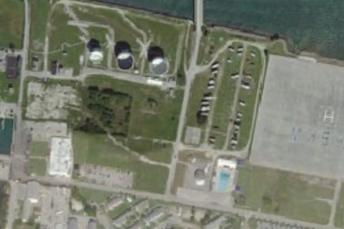 Aerial view of MWR Recreational Lodging Campground, NAS Key West