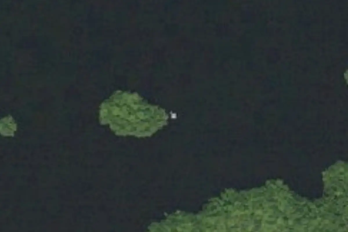 Aerial view of Plate Creek Bay Chickee