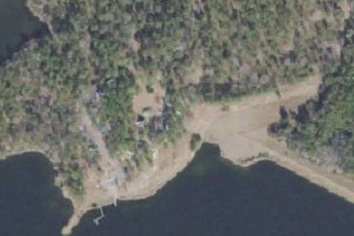 Aerial view of Hurricane Lake North Campground Blackwater River State Forest