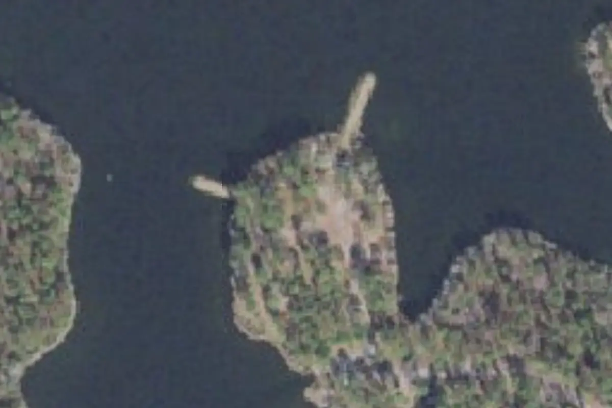 Aerial view of Hurricane Lake South Campground Blackwater River State Forest