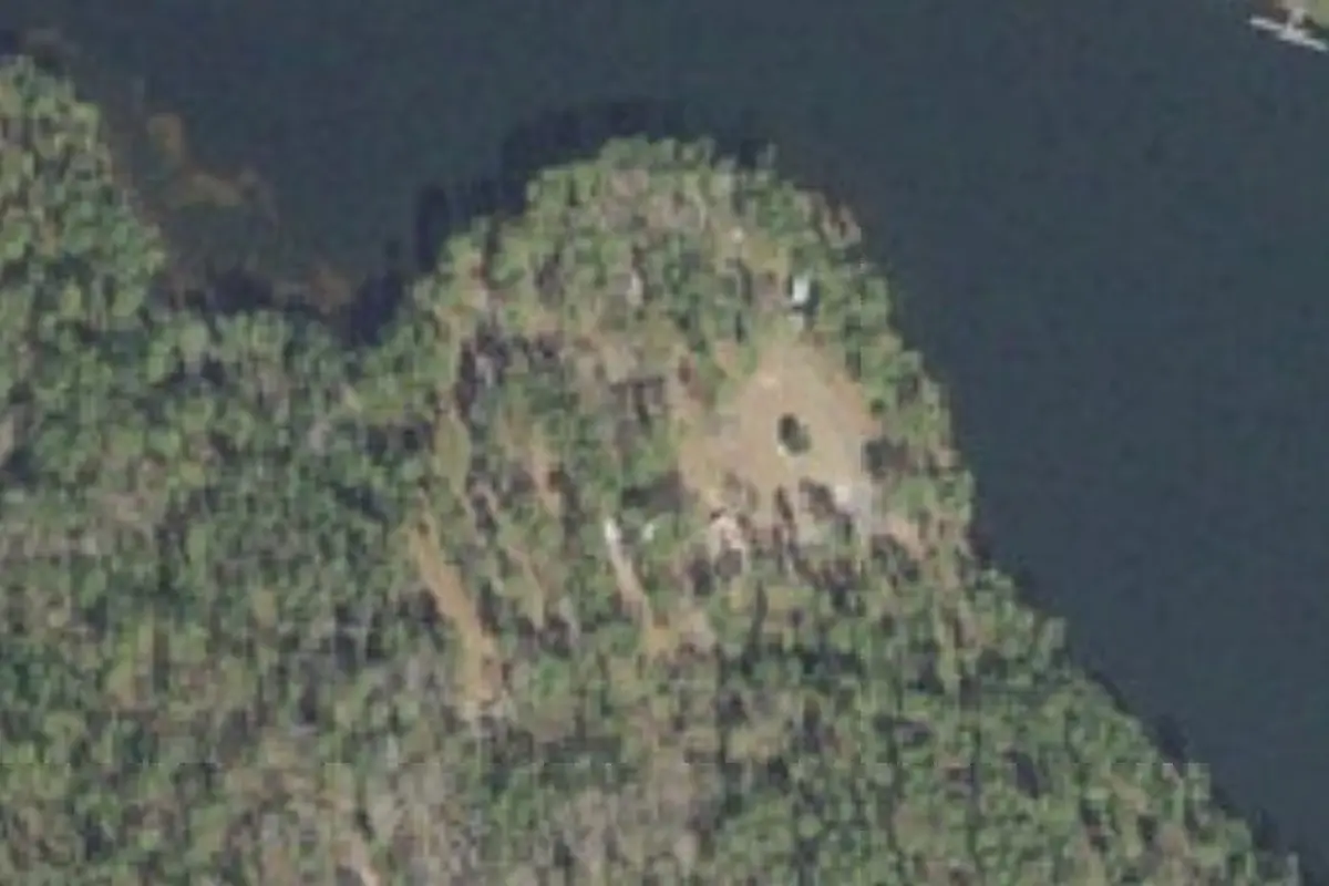 Aerial view of Karick Lake South Campground Blackwater River State Forest