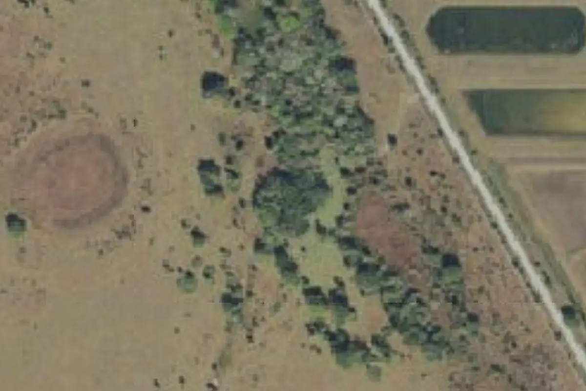 Aerial view of Grassy Island Youth Hunt Campsite