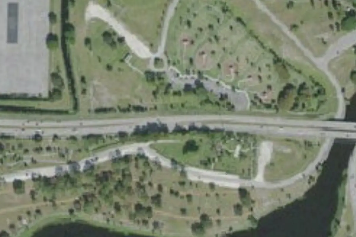 Aerial view of John Prince Park Campground