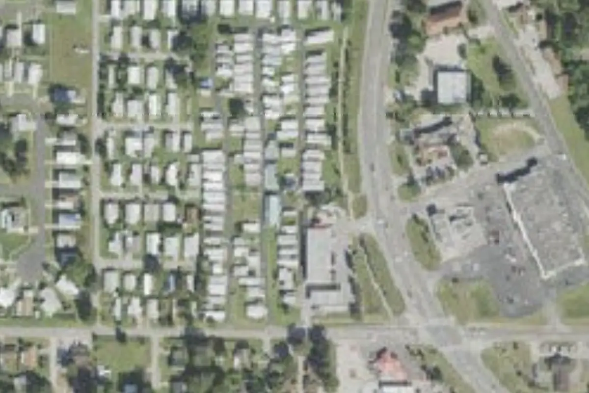 Aerial view of Pinecrest Mobile Home Park