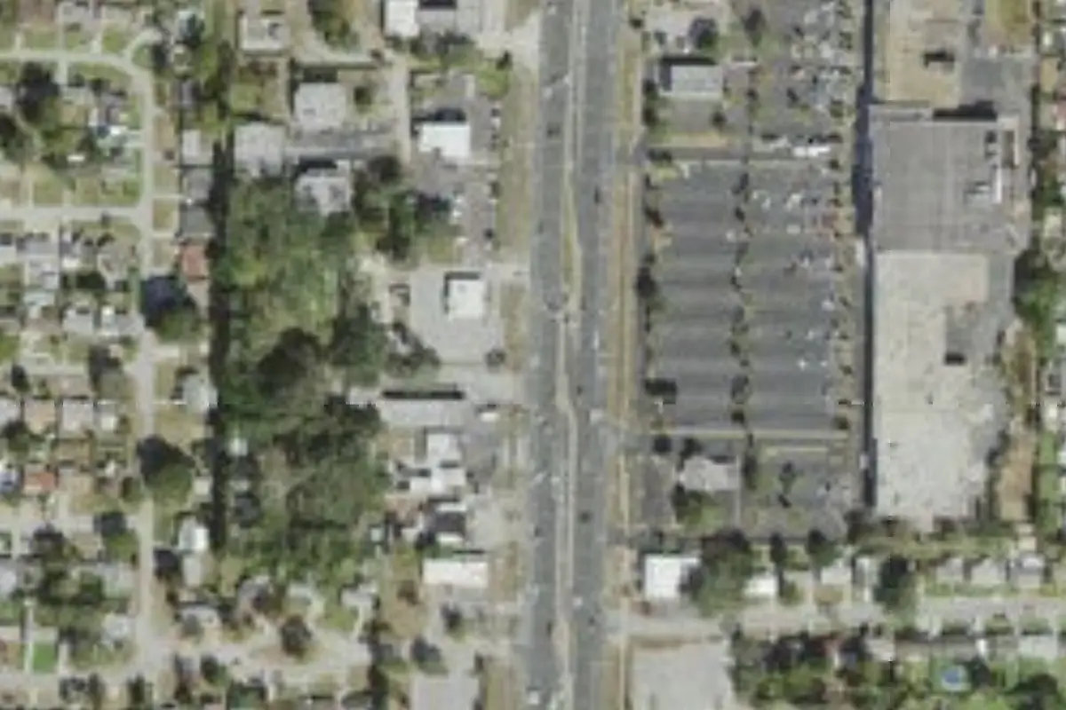 Aerial view of R & M Trailer Park