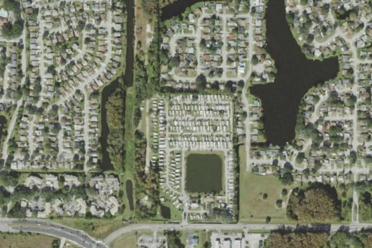Aerial view of Seven Springs Travel Park