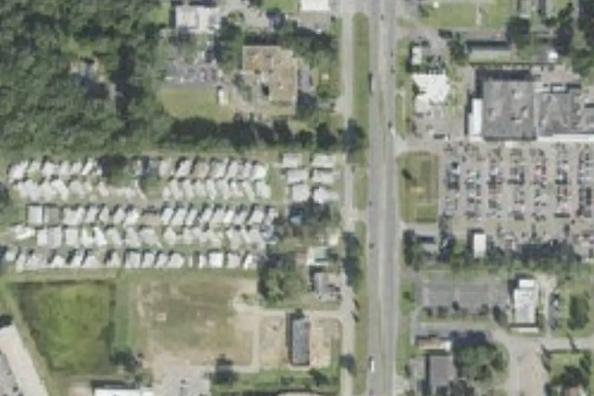 Aerial view of Wood Dale Mobile Home Park