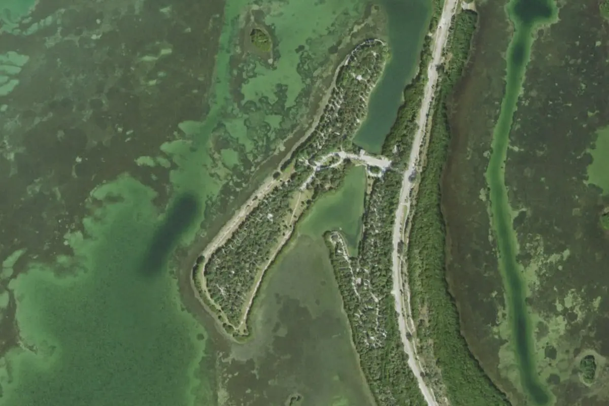 Aerial view of Fort De Soto Park Campground