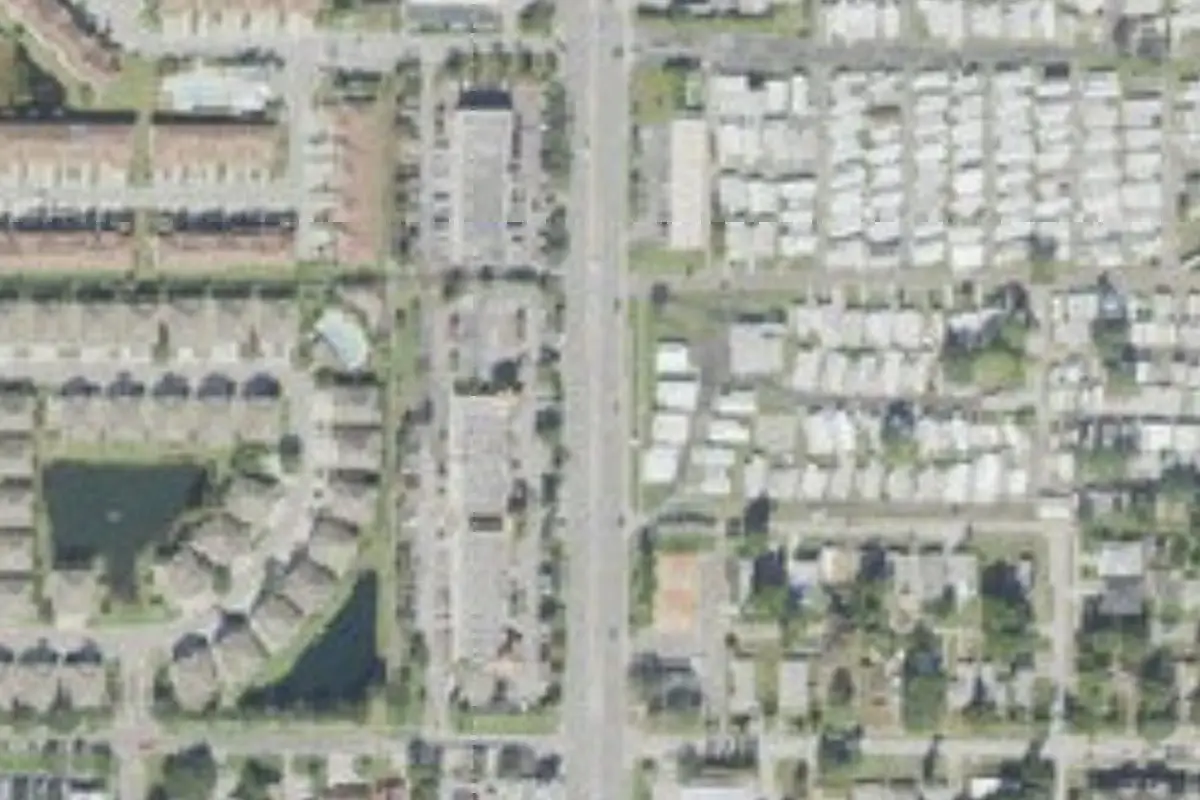 Aerial view of Treasure Village MHP