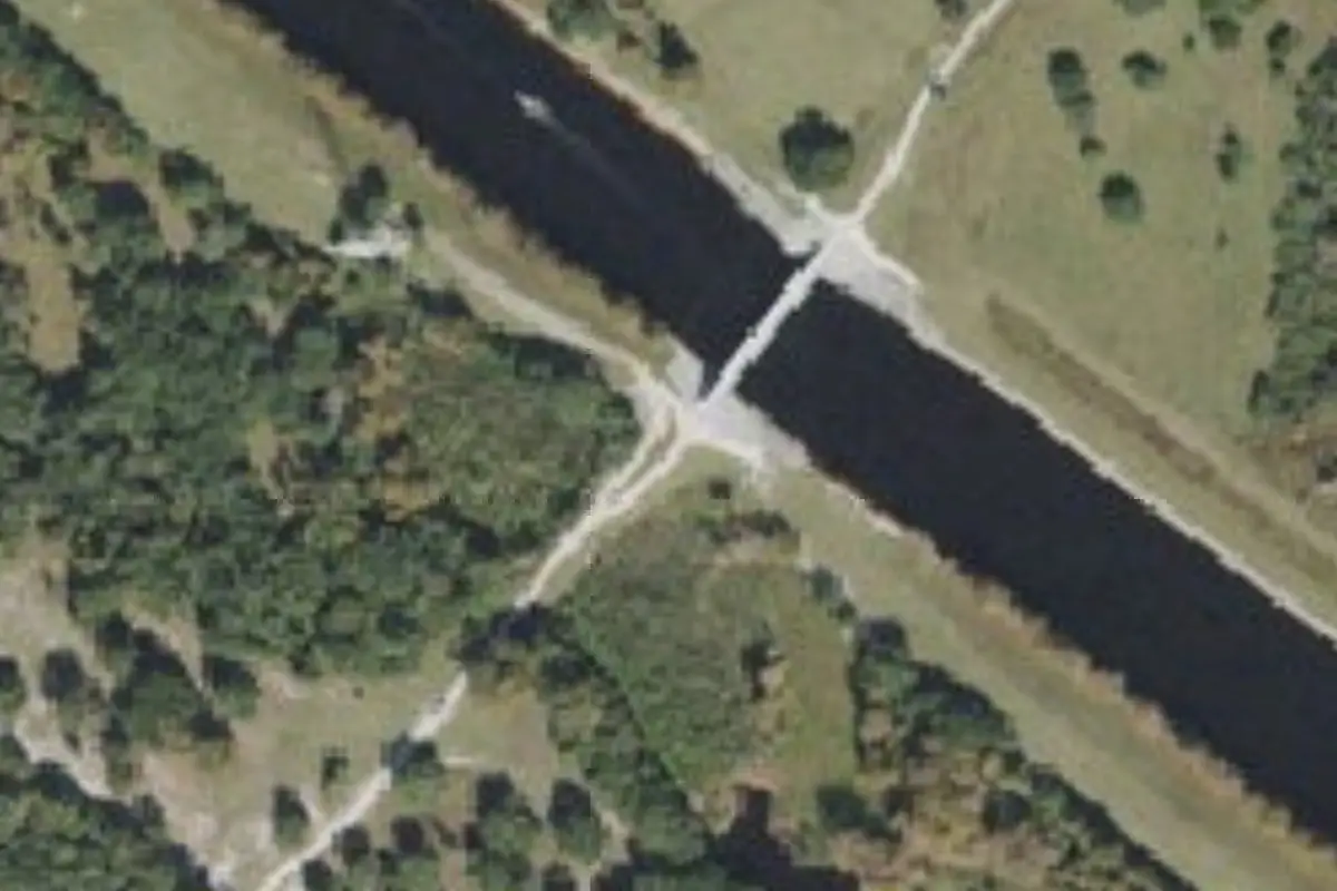Aerial view of Camp Mack, The Old Florida Lodge, Marina, and RV Resort