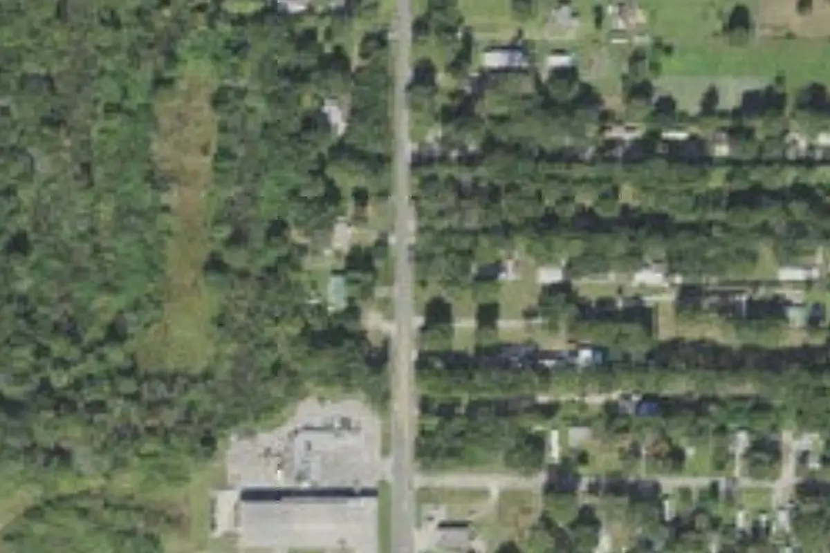 Aerial view of Happy Hollow Mobile Home Park