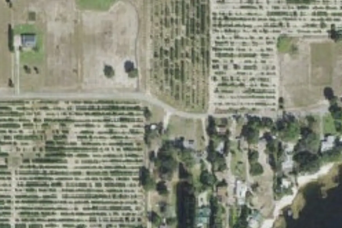 Aerial view of Happy Hollow Trailer Park