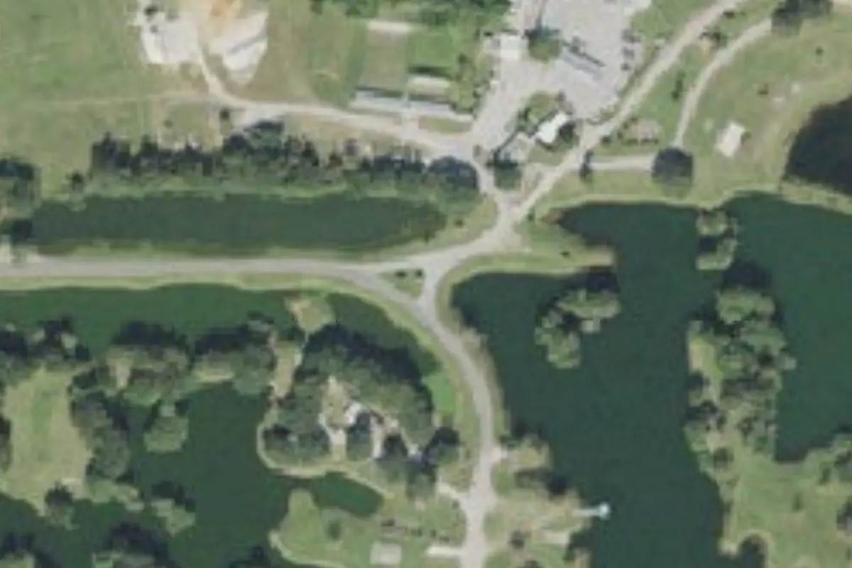 Aerial view of Saddle Creek Park and Campground