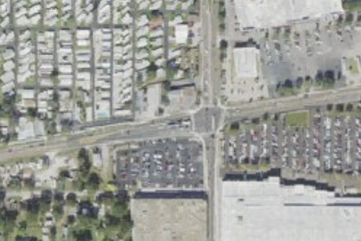 Aerial view of Woodall's Mobile Home Village