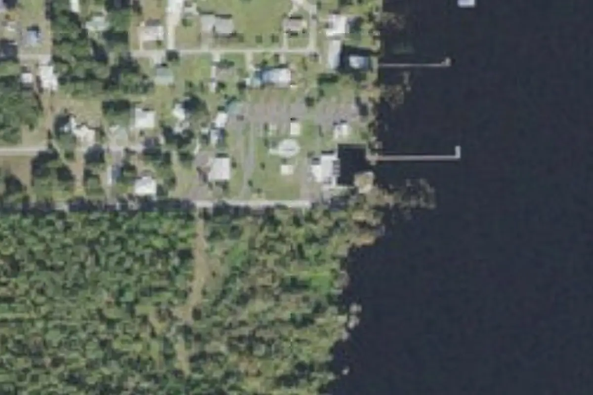 Aerial view of Crescent Fish Camp
