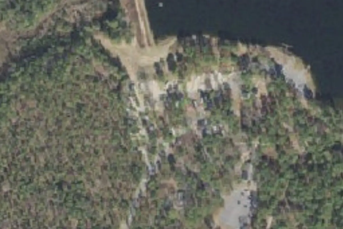Aerial view of Bear Lake Campground Blackwater River State Forest