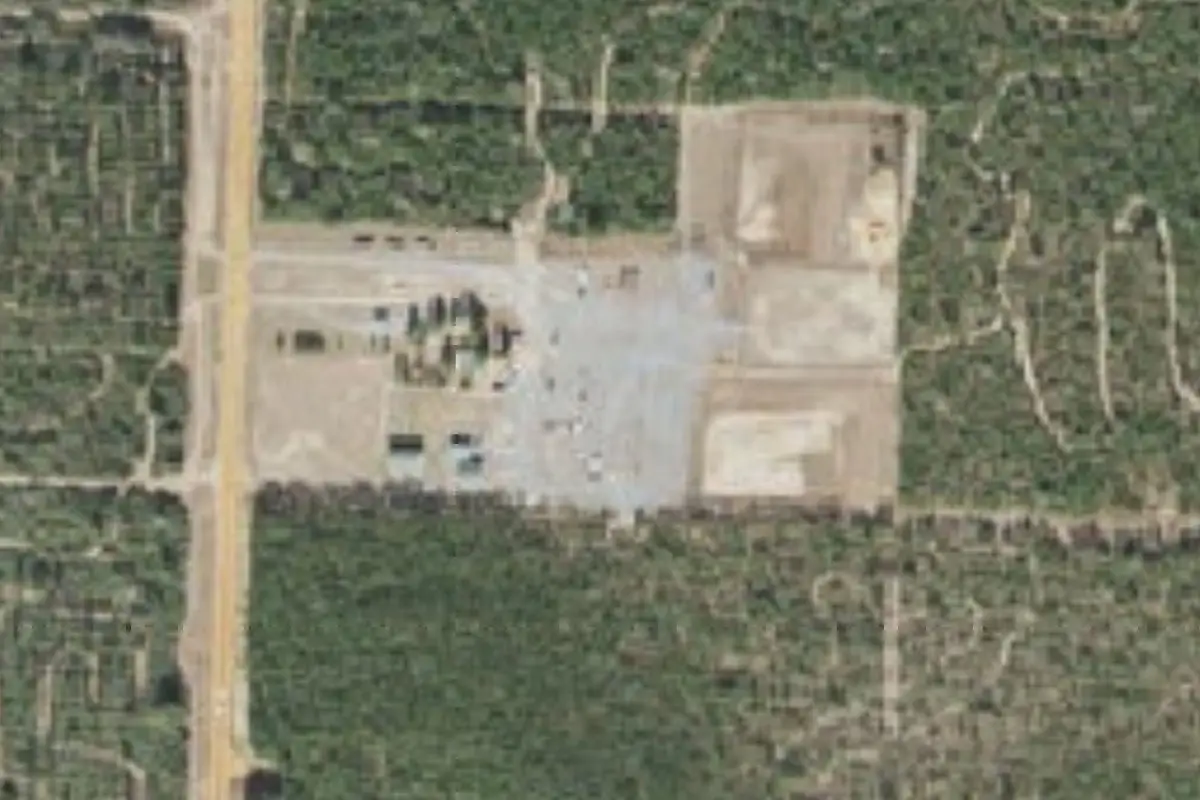 Aerial view of Clear Creek OHV Riding Area Campground Blackwater River State Forest