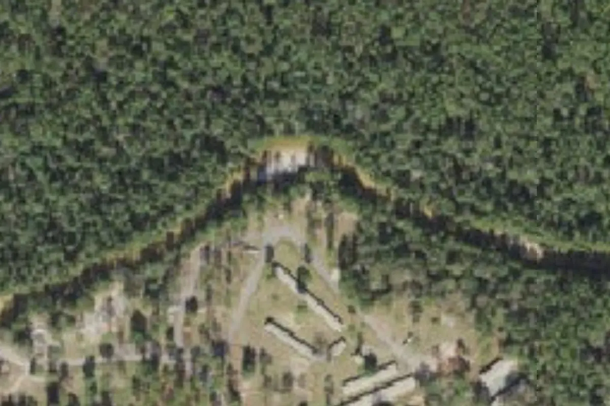 Aerial view of Coldwater Equestrian Campground Blackwater River State Forest (Coldwater Recreation Area)