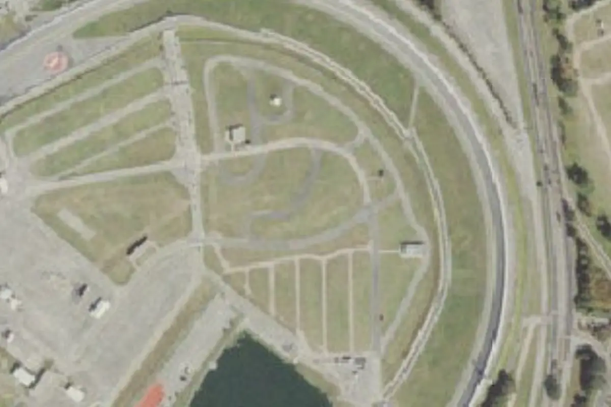 Aerial view of Green RV (Grounds Green) at Daytona International Speedway